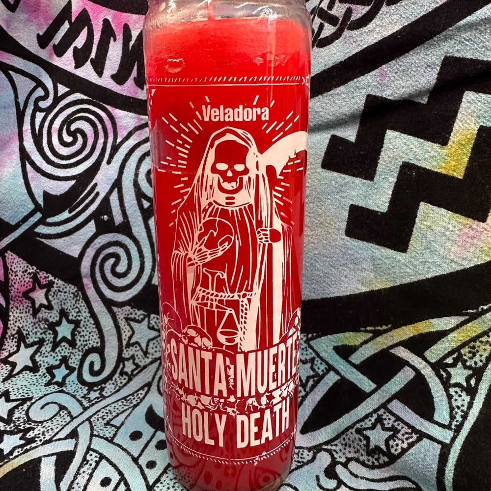 Red Santa Muerte Candle